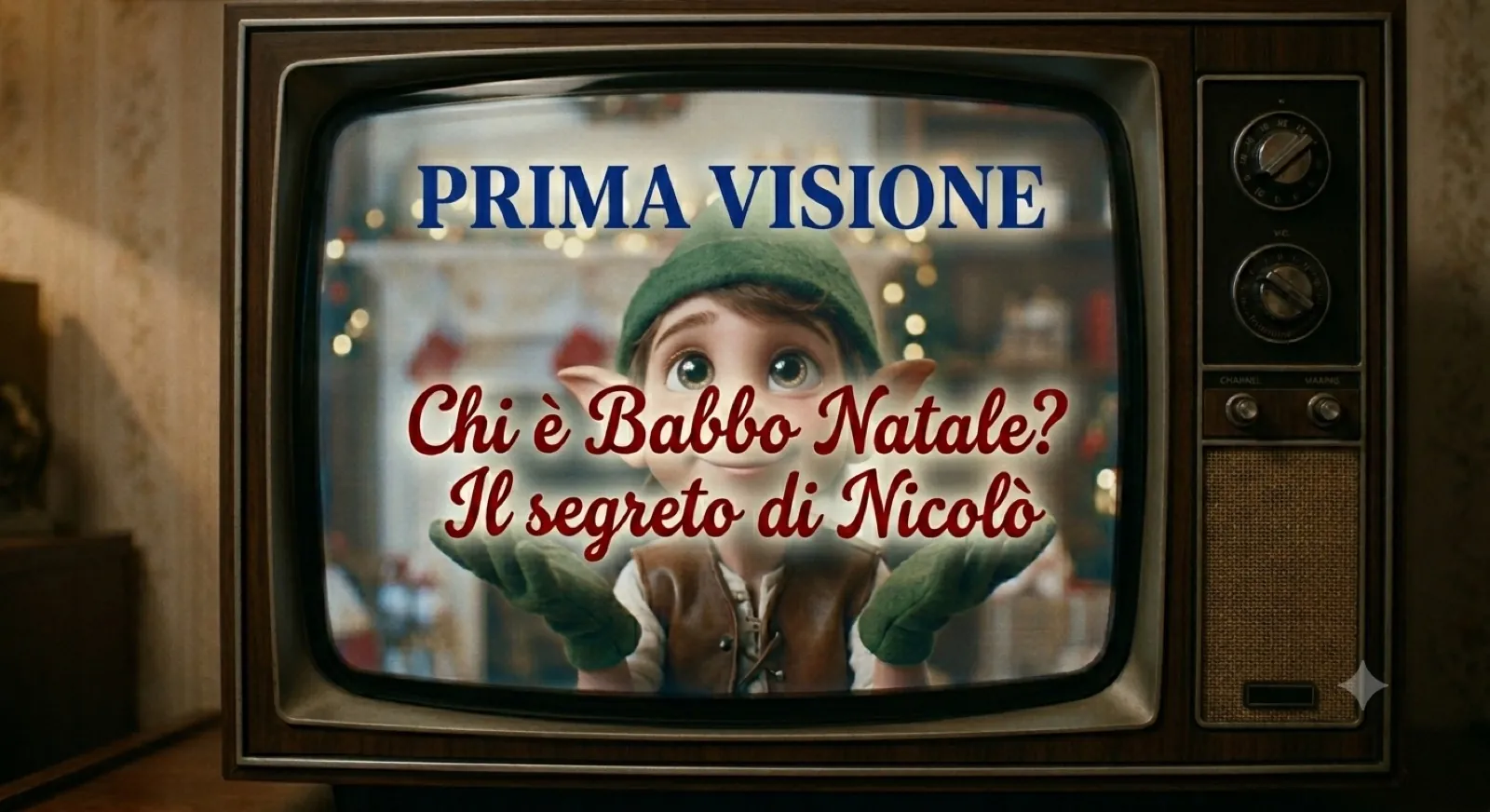 Il cartoon in prima visione sul vecchio televisore